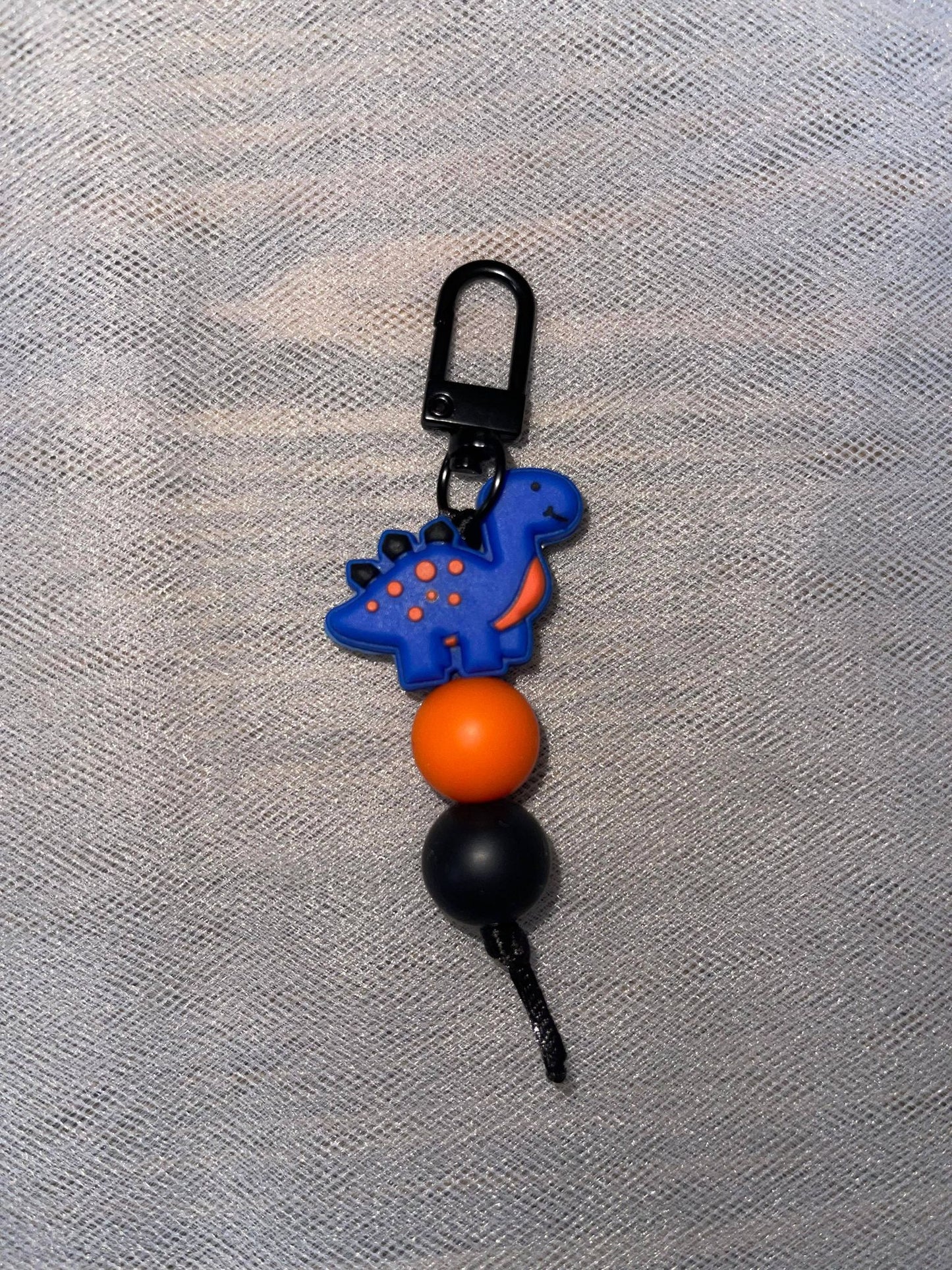 Blue Dino Zipper Pull