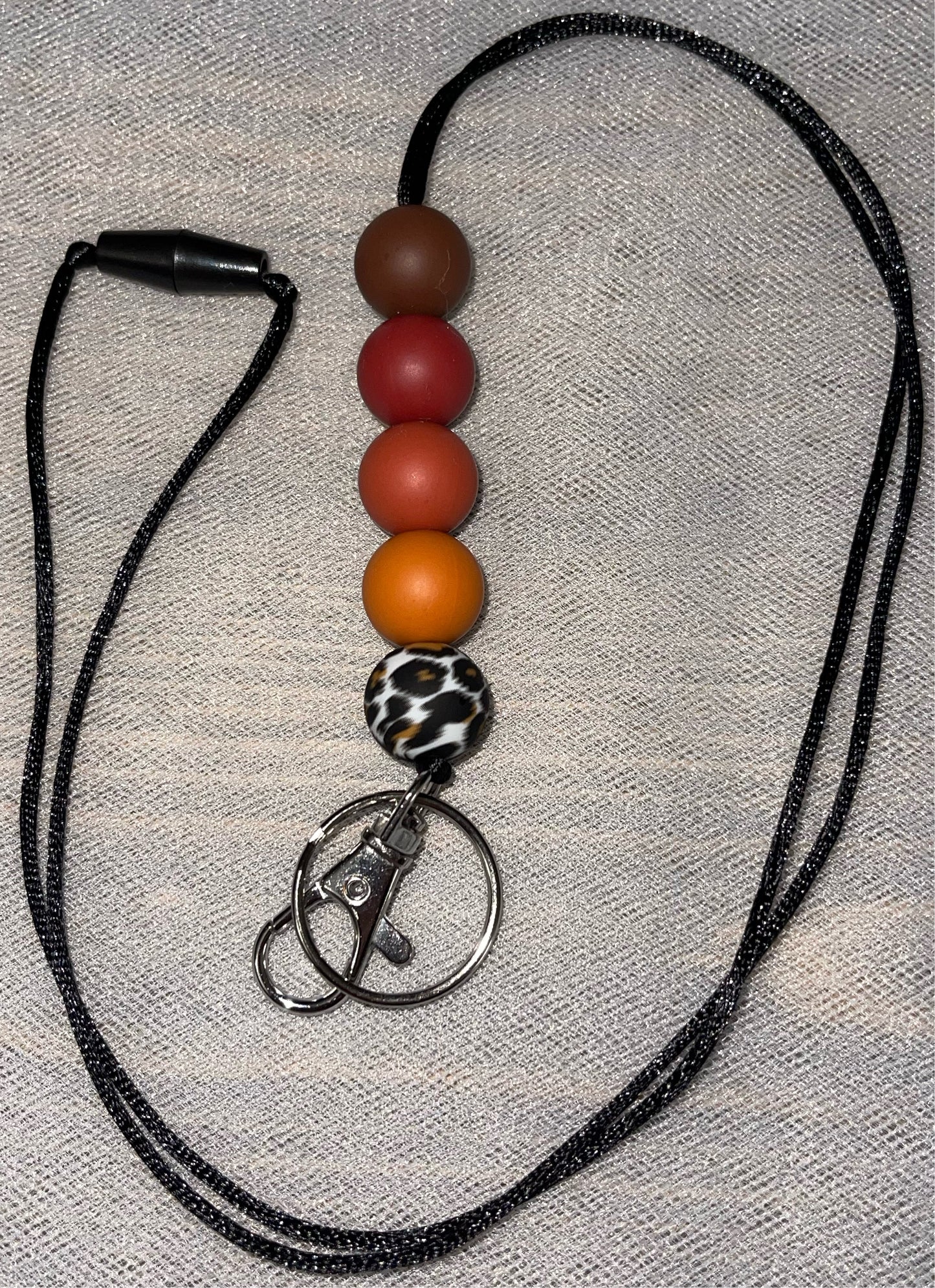 Autumn Leopard Ombré Lanyard