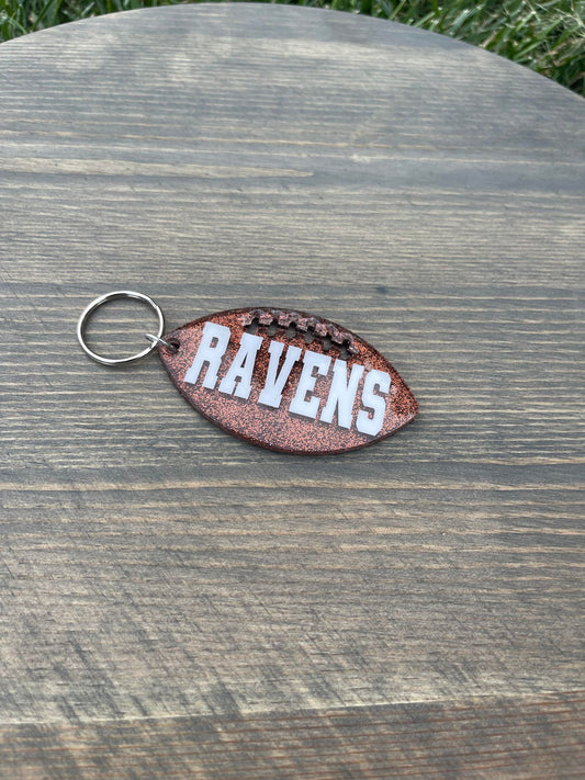 Personalized Football Glitter Keychain