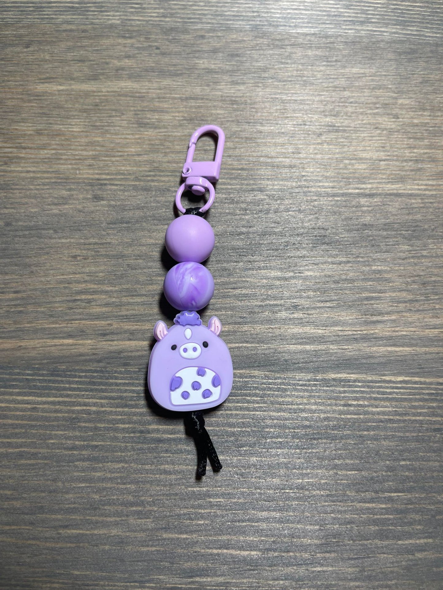 Purple Chubby Cow Zipper Pull