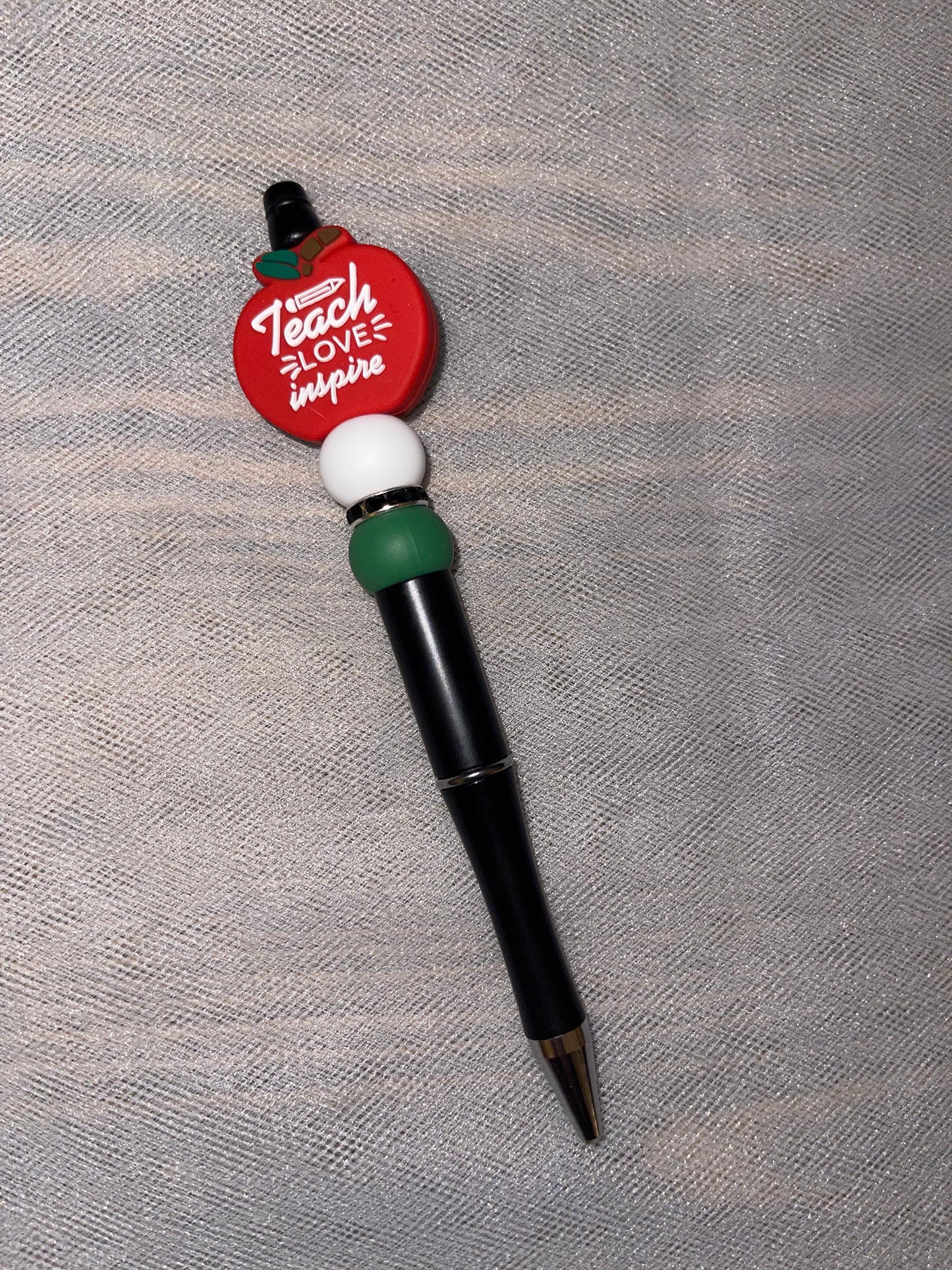 Teach Love Inspire Apple Beaded Pen