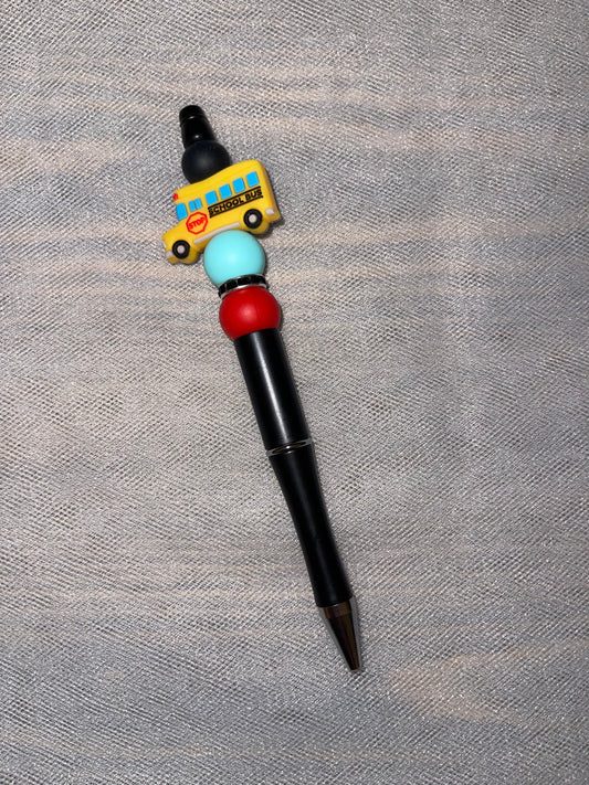 School Bus Beaded Pen