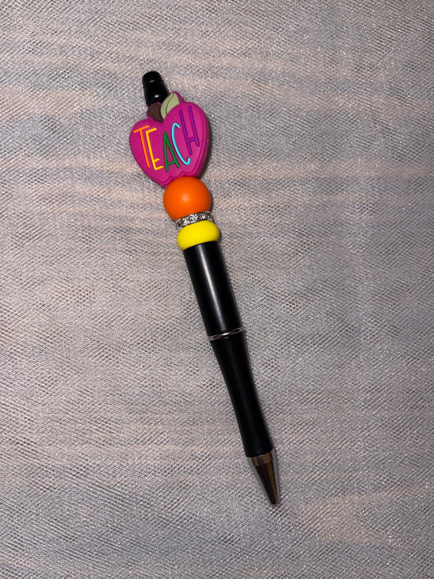 Rainbow Teach Apple Beaded Pen