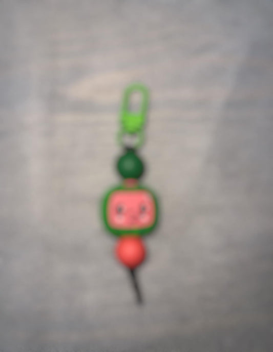 Singing Watermelon Head Zipper Pull