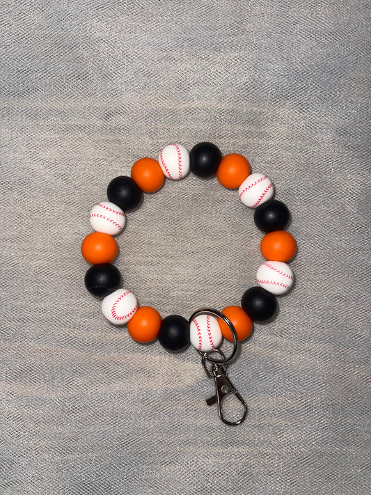 Baltimore Baseball Keychain Wristlet S/M - 18 beads