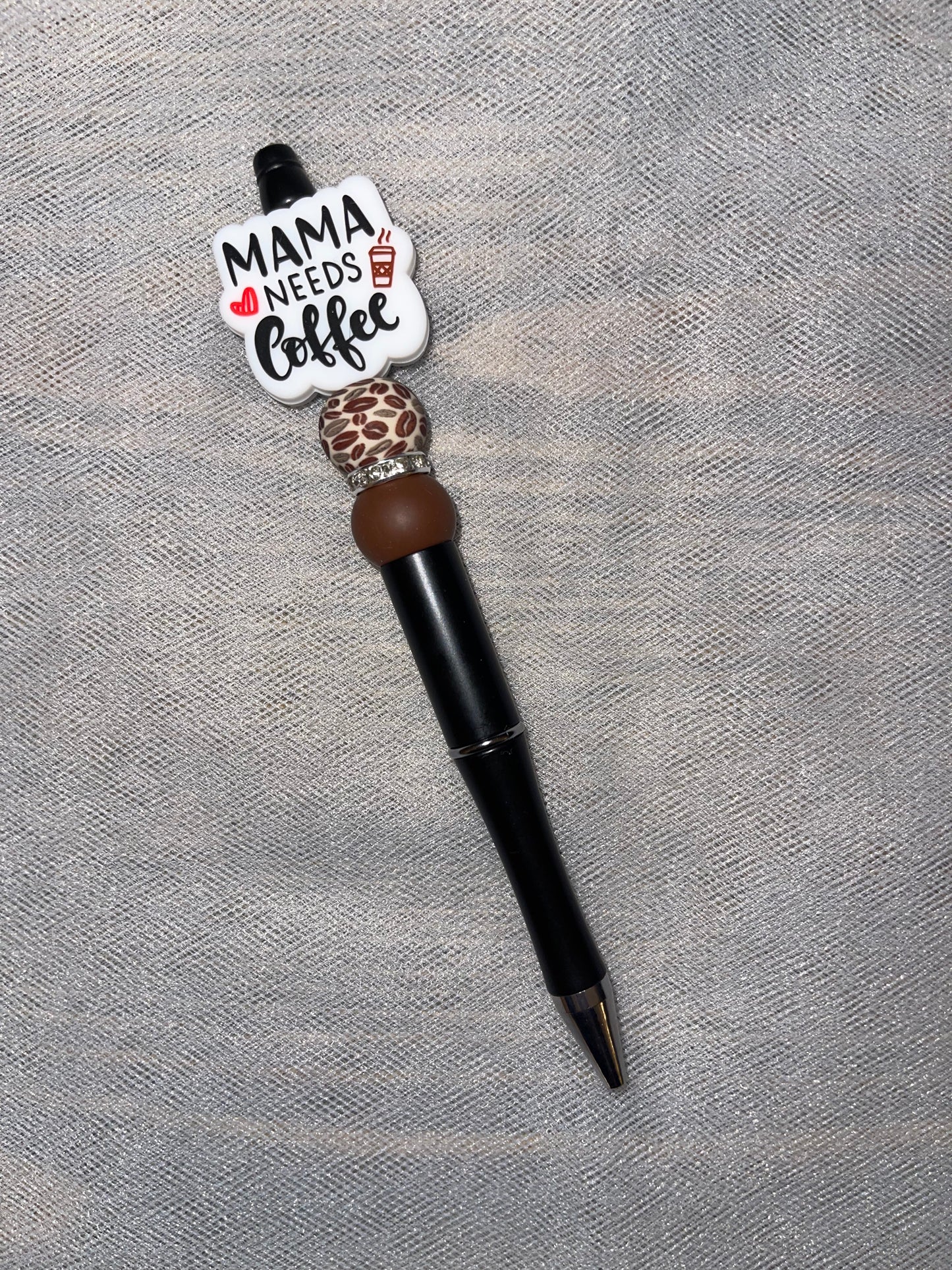 Mama Needs Coffee Beaded Pen