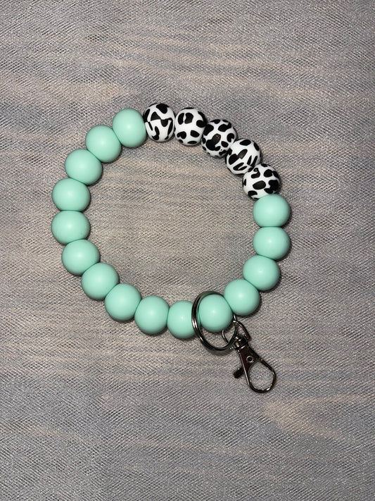 Mint Cow Keychain Wristlet M/L - 20 beads