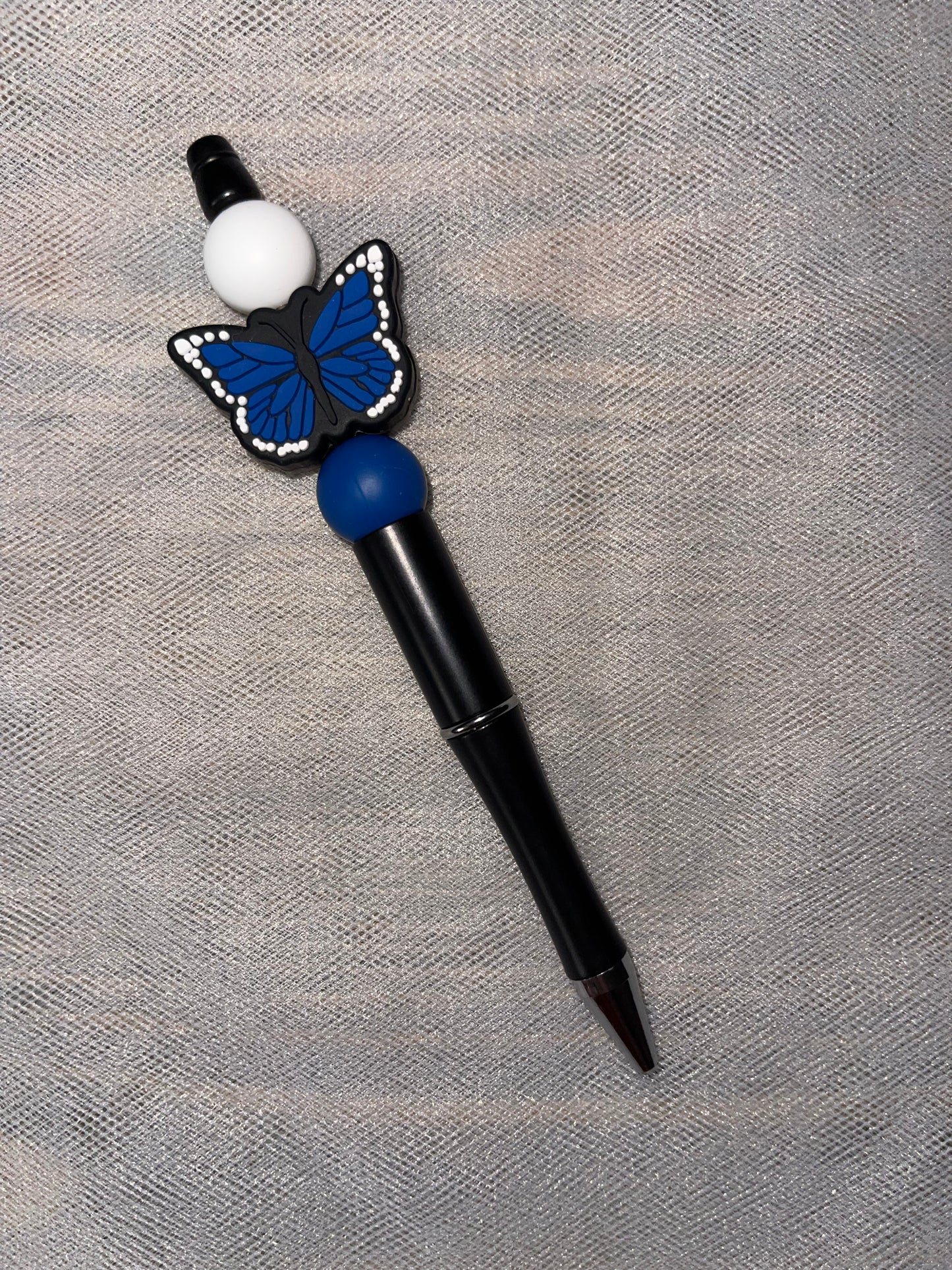 Blue Butterfly Beaded Pen