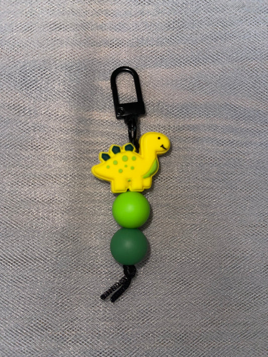 Yellow Dino Zipper Pull